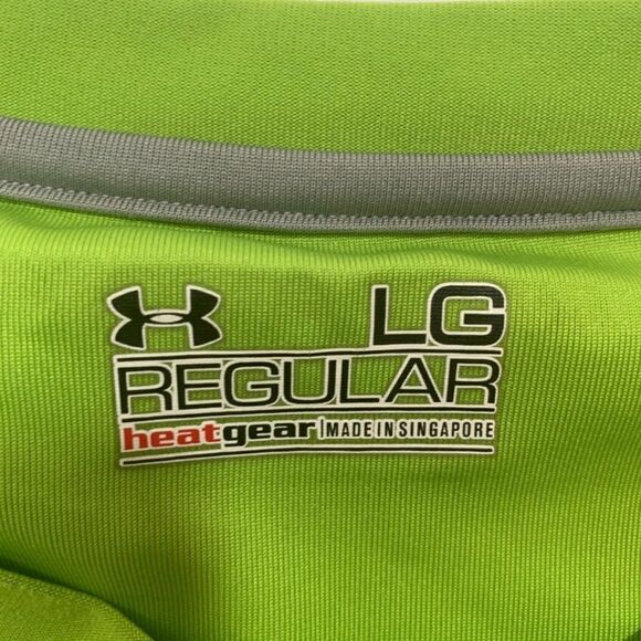 Under Armour Regular Fit Heat Gear Lime Green Shirt - Picture 4 of 7